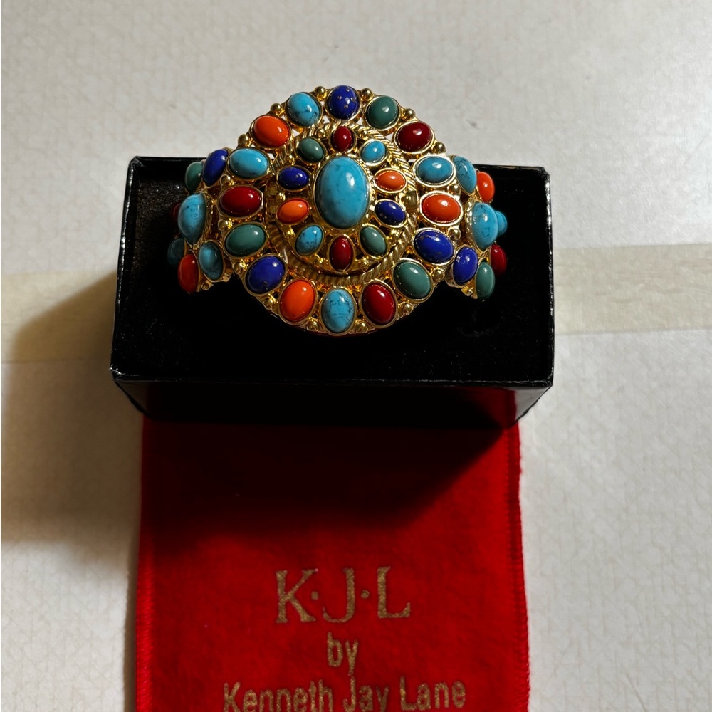 Kenneth Jay Lane Vibrant Gemstone watch NEW never worn